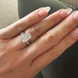 3.5ct elongated cushion cut ring